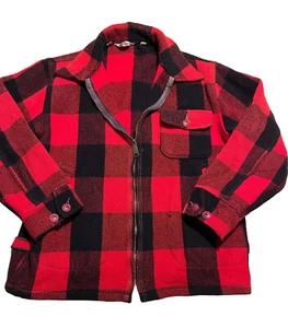Woolrich Wool Hunting Jacket Buffalo Red Plaid D Pockets Men’s 42 574 70s Talon - Picture 1 of 18
