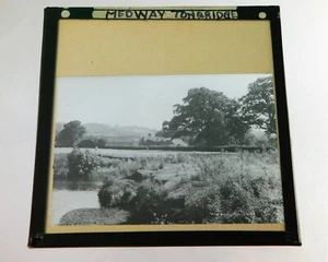 Antike s/w magische Glaslaternenschieber The Medway At Tonbridge Kent um 1910 - Bild 1 von 3