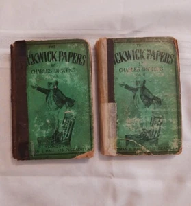 The Pickwick Papers - Charles Dickens 1865 Chapman & Hall Illustrated Covers 1-2 - Picture 1 of 11