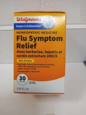 Walgreens Flu Symptom Relief HOMEOPATHIC MEDICINE-Family Sized Bonus buy!! - Image 1 of 3