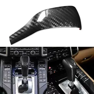 Borde de cubierta de perno de cambio de marcha para Porsche Cayenne 2011-2017 fibra de carbono negra - Imagen 1 de 12