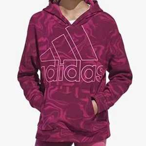 NEW Adidas Youth Adidas Marble Print Fleece Hoodie Power Berry Size XL NWT - Picture 1 of 4