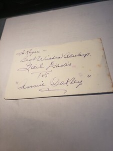 Gail Davis D.  Actress Annie Oakley Signed 3" x 5" Index Card