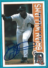 BRIAN WILLIAMS signed 1996 Hebrew National card #16 DETROIT TIGERS