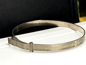 Sterling Silver 925 Bracelet Jewellery Baby Christening Engraved Bangle 5.16g - Picture 1 of 10