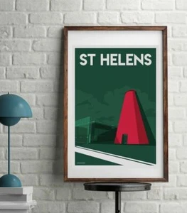 St Helens World of Glass, Retro style print poster - Picture 1 of 2