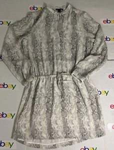 Hilary Radley Women's Long Sleeve Dress -Snake Skin Print- Elastic Waist- Medium - Picture 1 of 6