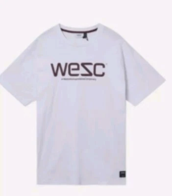 Camiseta WeSC Para Hombres WeSC Mason Logo - Para Hombre Blanca Unisex S/M/3 Foto 1 de 2