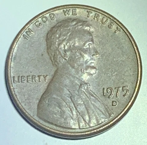 1975 D Lincoln Memorial Penny Tilted Mint Mk Obv Error Circ Coin Wt 3.11g ID A75 Cover