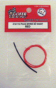 Gofer Racing 16112 1/24-1/25 Red Plug Wire 2ft. w/Boot
