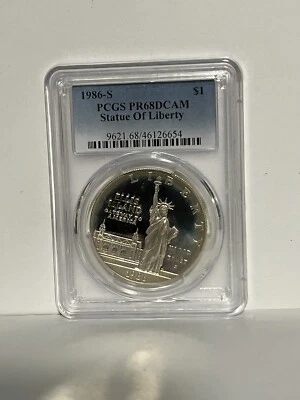 PR68DCAM 1986-S Statue of Liberty Silver Proof Dollar, PCGS - Image 1 of 2