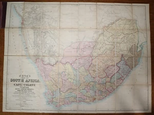 1885 Jutas Karte Südafrika Kapkolonie Natal Zululand große Faltfarbe - Bild 1 von 13