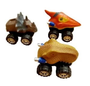 Dinosaur Monster Toy Cars – Lot of 3 Pullback Friction Cars for Fun Play - Picture 1 of 3