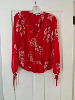 Blusa Collective Concepts Floral Sobrepelliz ~Mujer Talla MP~ Roja~ Manga Larga Foto 1 de 4