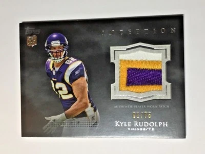 Tarjeta parche de 3 colores 1/75 RP-KR Kyle Rudolph Vikings 2011 Topps Inception Rookie Foto 1 de 4