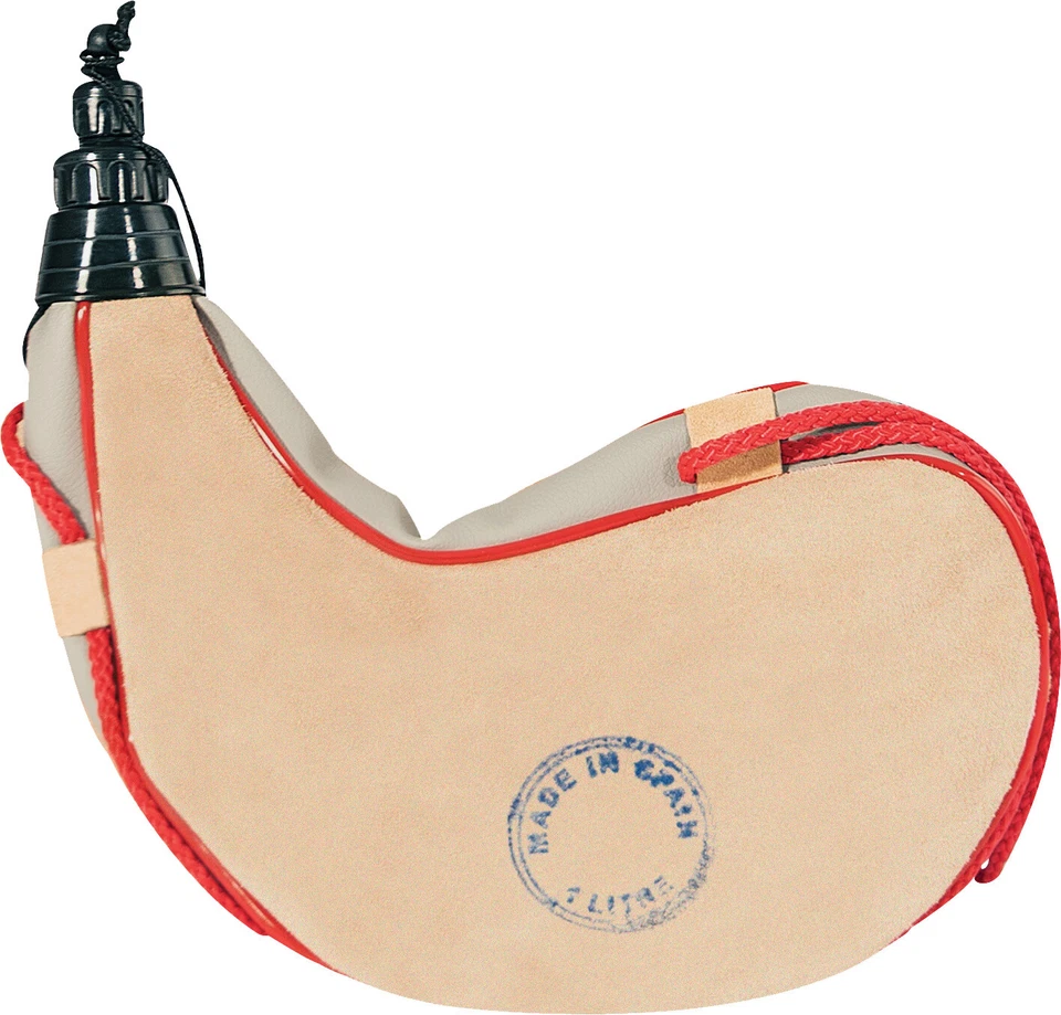 Cantimplora de hombro para llevar bebida de vino tradicional de piel de cabra Bota de vino española Foto 1 de 1