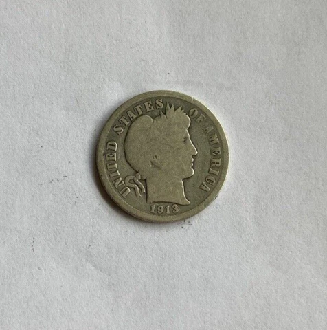 US Coins 1913-P Barber Dime Cover