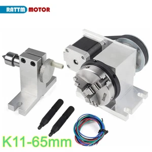 CNC Router 4th Axis Dividing head Rotary A axis + 3 / 4 Jaws Chuck k11 12 65mm - Picture 1 of 10