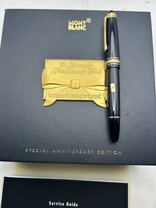 Montblanc Meisterstuck 147 Traveller 75th Anniversary FP, 18K Broad Nib-Mint - Picture 1 of 20