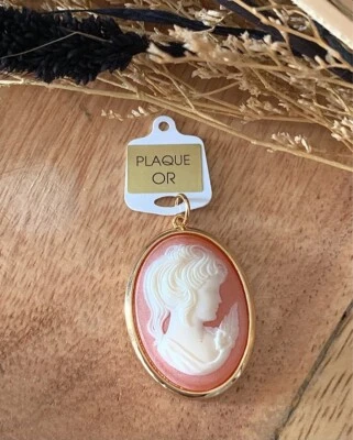 Anhänger Kamee Breite Rot Vergoldet 18 Karat 750/1000 Damenschmuck - Bild 1 von 4