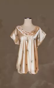 THE LIMITED $49 Metallic Shiny GOLD Black Formal FANCY Top Blouse Women's Large - Picture 1 of 11