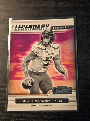 2021 Panini Contenders Draft Legendary Patrick Mahomes II Texas Tech Red Raiders - Image 1 of 2