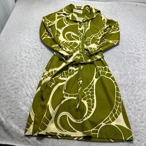 Vestido De Colección Años 70 80 Lanvin Mod Cambio Verde Guisante Cuello Abstracto Para Mujer Talla 8 - Imagen 1 de 12