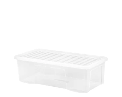 62L Extra Large Clear Storage Box With Clip Lids Stackable Plastic Containers UK - Image 1 of 4