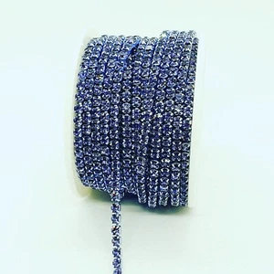 Catena Cristallo Strass Diamante A++ Base Lilla Qualità Pietra Lilla 1m - Foto 1 di 1