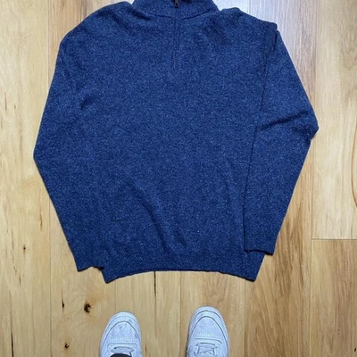 Suéter grande con cremallera azul marino 100 % cachemir de otoño cachemir para mujer Foto 1 de 3