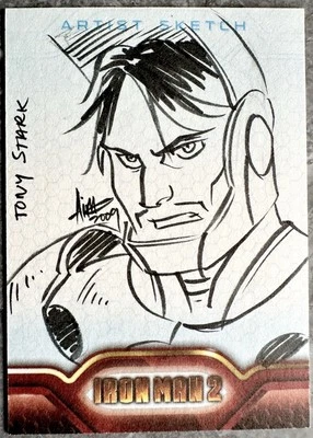 Iron Man 2 Sketch Card Art by Irma Ahmed — Expertly Executed Black Ink Original - Image 1 of 4