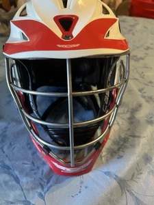 Cascade R Lacrosse Helmet Adult White/Red OSFM - Picture 1 of 5