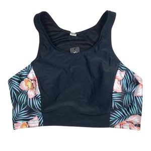 Tempt Me Floral Swim Top Damen Gr. XXL Crop Tank Tropical Print Wattiert - Bild 1 von 4