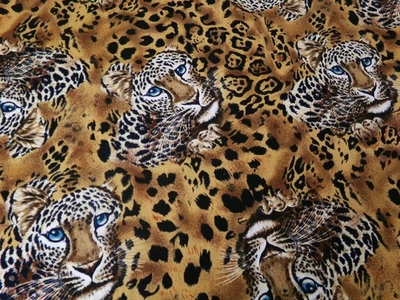 Tela Shamash & Sons Wild Cat #4512 ¿Leopardo? ¿Guepardo? Aprox. 17x42.  N25-2204 Foto 1 de 4