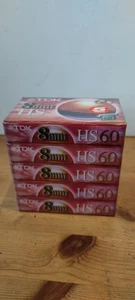 TDK 8mm HS 60 Camcorder Cassette Tapes x5 - New and Sealed - Picture 1 of 6
