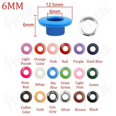 Ojales de metal con juego de arandela latón hágalo usted mismo cuero artesanías reparación ojal 5 mm 6 mm 8 mm Foto 1 de 4