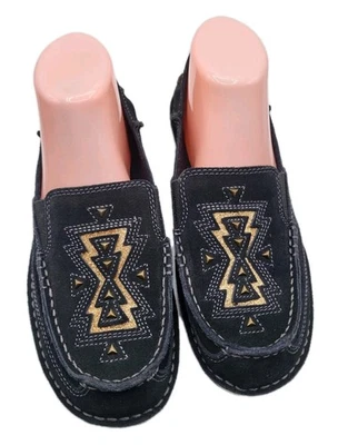Zapatos Ariat Cruiser Shine Talla 8.5B Negro Gamuza Azteca Occidental Sin Cordones Foto 1 de 4