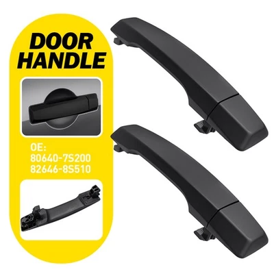 2PCS Exterior Door for Handle Black Front&Rear 2004-2015 Infiniti Right Nissan - Image 1 of 4