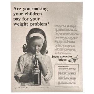 Be Sure Young Ones Get SUGAR 1965 todos los días - Apaga la fatiga anuncio impreso vintage - Imagen 1 de 1
