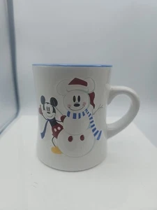 Disney Mickey Mouse & Schneemann Winter Schneeflocken BECHER Keramik Kaffeebecher 4,5" hoch - Bild 1 von 6