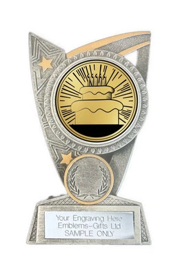 SMARTBADGE Happy Birthday Cake Award (TR16) 125mm Resin Trophäe Gravur gratis