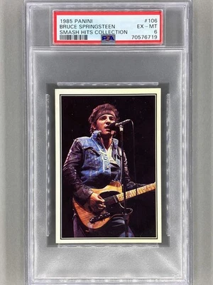 1985 Panini #106 Bruce Springsteen Smash Hits Collection PSA 6 Pop 18 (Music) - Image 1 of 2
