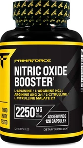 PrimaForce Stickoxid Booster (120 Kapseln, 40 Portionen/2250 mg pro Portion) - Bild 1 von 5
