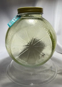 NEW Drink/Beverage Dispenser 1 Gallon Lemon 🍋 Shaped Covered Glass with Spigot - Picture 1 of 9