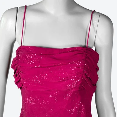 VTG Y2K Betsy & Adam Formal Slip Dress Women's 14 Whimsigoth Sequins Dark Fairy - Image 1 of 4