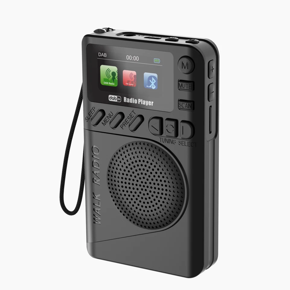 Mini DAB DAB+ FM Digital Radio Pocket MP3 Player LED Screen Protable Black - Bild 1 von 4