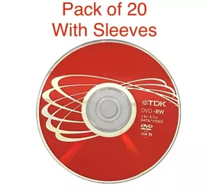 20 dischi DVD-RW vuoti TDK 6x velocità 4,7 GB 120 minuti dati riscrivibili con custodie - Foto 1 di 1