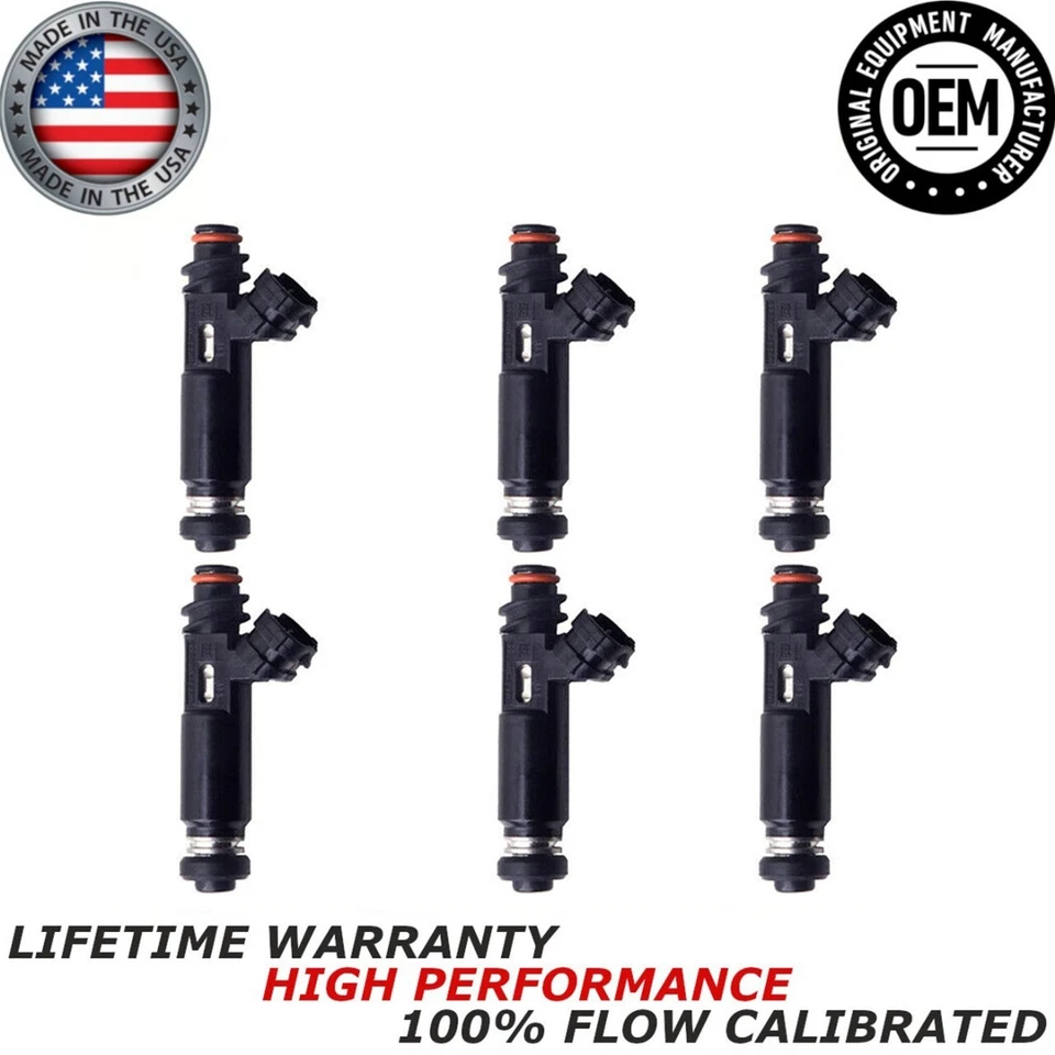 Juego de 6 inyectores de combustible Denso OEM NUEVO aptos 03-06 Mitsubishi Montero 3,8 L V6 Foto 1 de 4