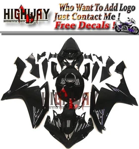 Injection Fairings For Yamaha YZF R1 07 08 ABS Fairing Kit Bodywork Shiny Black - Picture 1 of 6