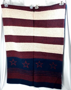 Wolldecke Decke groß 64 x 74" USA Sterne Streifen rot weiß blau patriotisch - Bild 1 von 10
